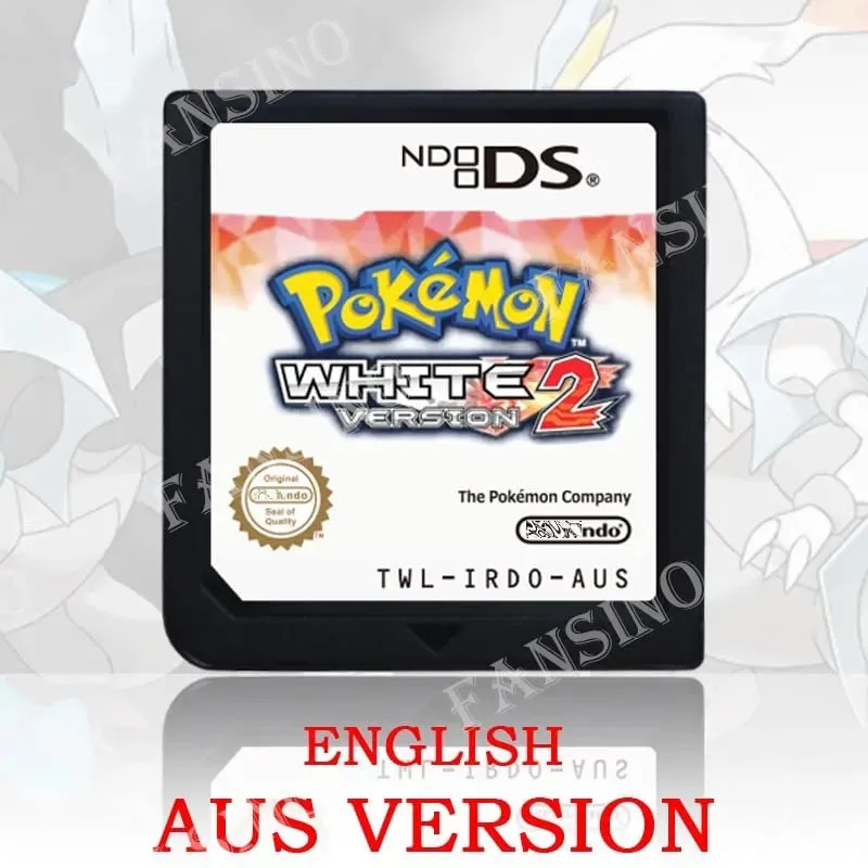 (USA EUR AUS) Pokemon Black White 1/2 Version High Quality Authentic 1:1 Replica DS Video Game Cartridge For DS 2DS 3DS Console