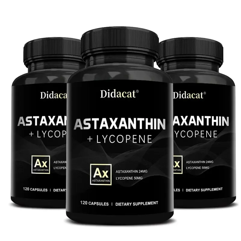 Suplemen Astaxanthin untuk Lelaki dan Wanita | Daripada Haematococcus Pluvialis Microalgae untuk Sokongan Kesihatan Mata & Kulit
