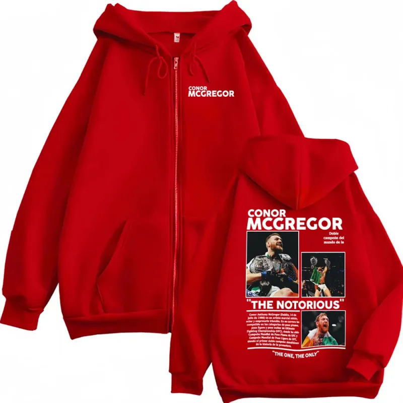Conor Mcgregor The Notorious Zipper Hoodies Men's Clothes Harajuku High Street Jacket Sweatshirt Oversized Zip Up Pullover Coats