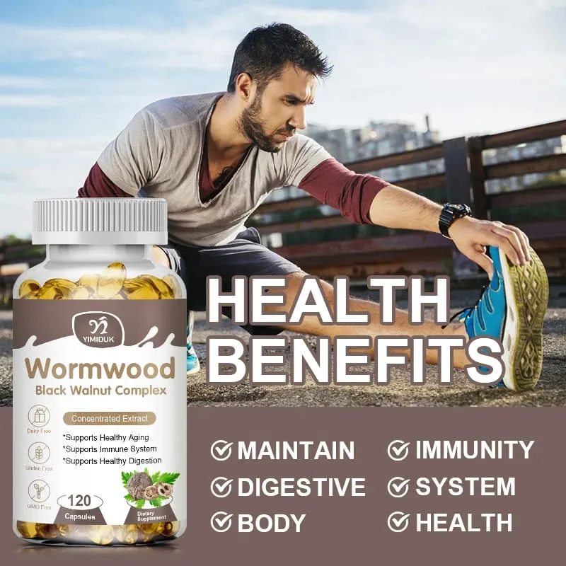 Premium Wormwood Cleanse Supplement with Black Walnut Clove & Quassia Supports Intestinal Health Detox & Digestive Balance