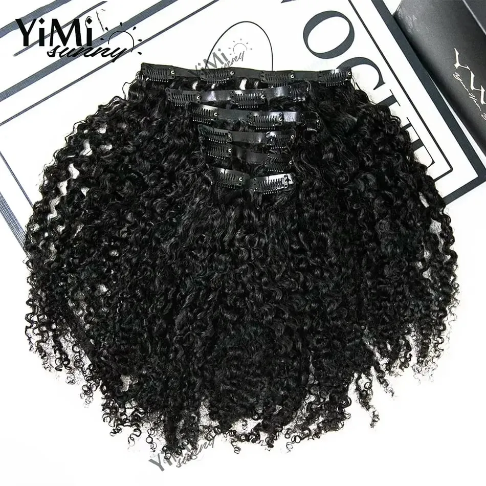 120G/Set Invisable Edge Clip Ins Human Hair Extensions Seamless Kinky Curly Injected PU Tape Weft Clip Ins Human Hair For Woman — image 3