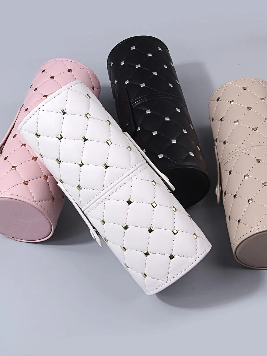 Rivet Cosmetic Storage Bags Waterproof Makeup Brushes Case Women Bag Portable Travel Brush Holder Pen Case Box — image 4