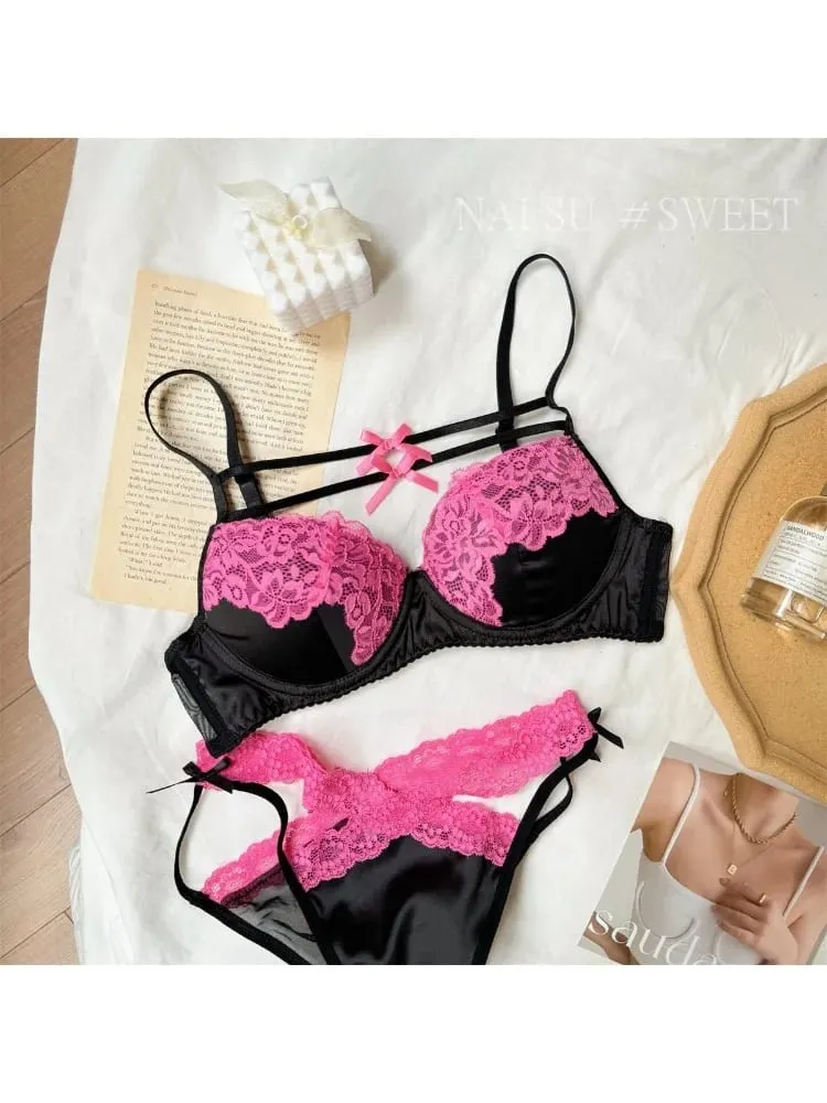 Women Lace Bra Set Sexy Ultra Thin Push Up Small Bust Shaping Anti-Sagging Comfort Lingerie Party Underwear Nightwear Hot Sale — image 5