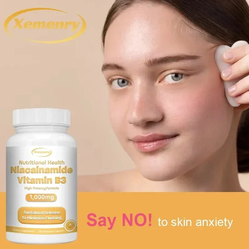 Niacinamide Vitamin B3 Capsules - Supports Brain Function and Heart Health Boosts Energy Production and Enhances Immunity