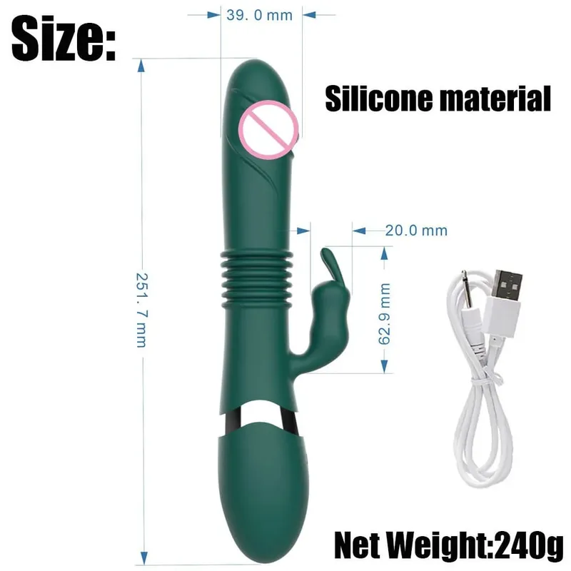 矽膠兔子振動器 3 合 1 G 點陰蒂肛門珠刺激器 10 種模式女性用推力振動性玩具