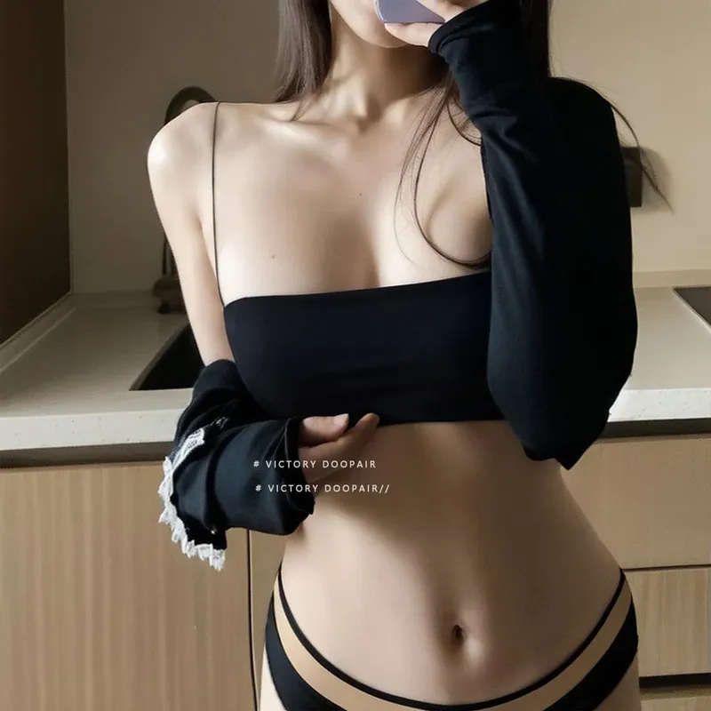 VictoryDoopair Sexy back lingerie women gather small chest no trace thin shoulder belt open back chest massage brassiere set