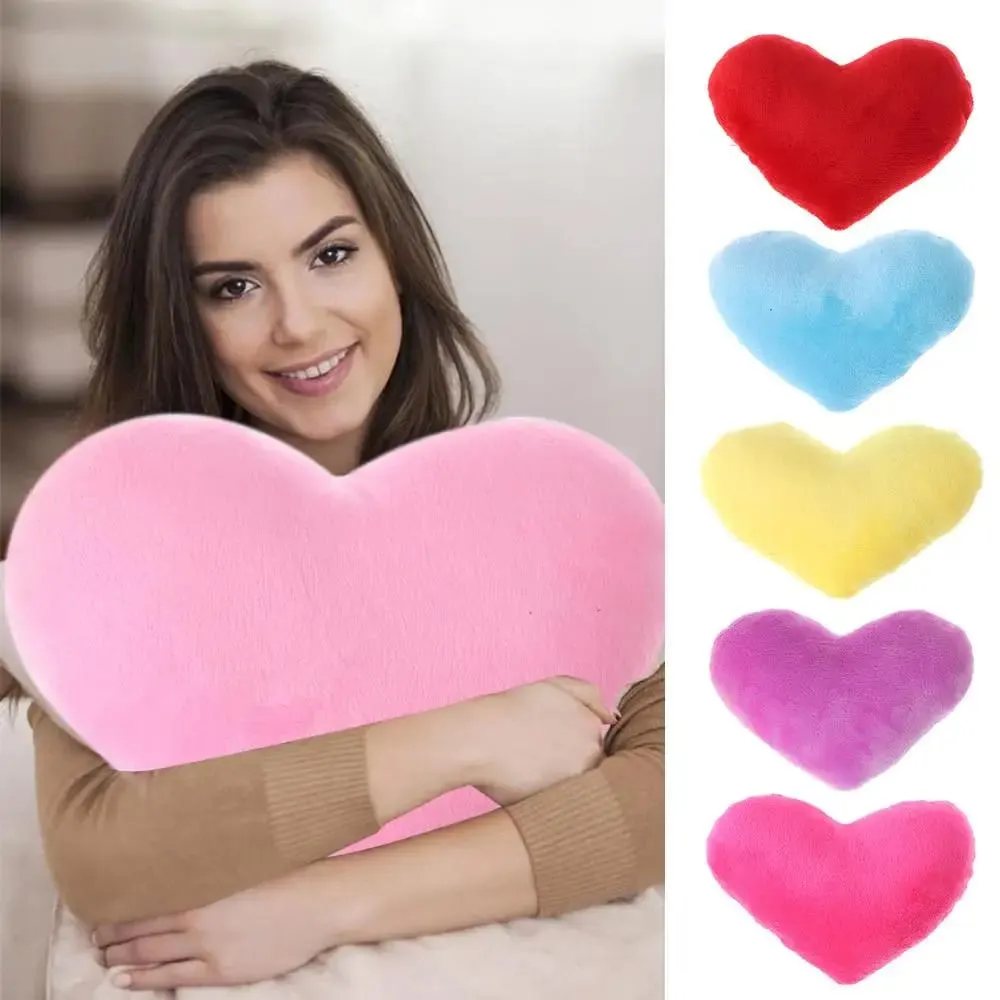 1PC New Heart Shape Soft Pillow Red Pink Color Stuffed Pillow Kawaii Home Decorative Lovely Gift for Birthday — image 2