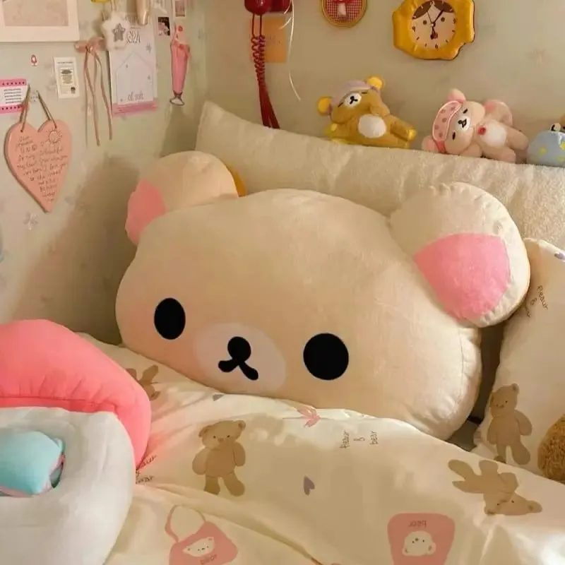 44cm Cute Rilakkuma Plush Toy Back Support Detachable Cover Bedside Large Pillow Comforter Washable Sleeping Pillow Gifts — image 11