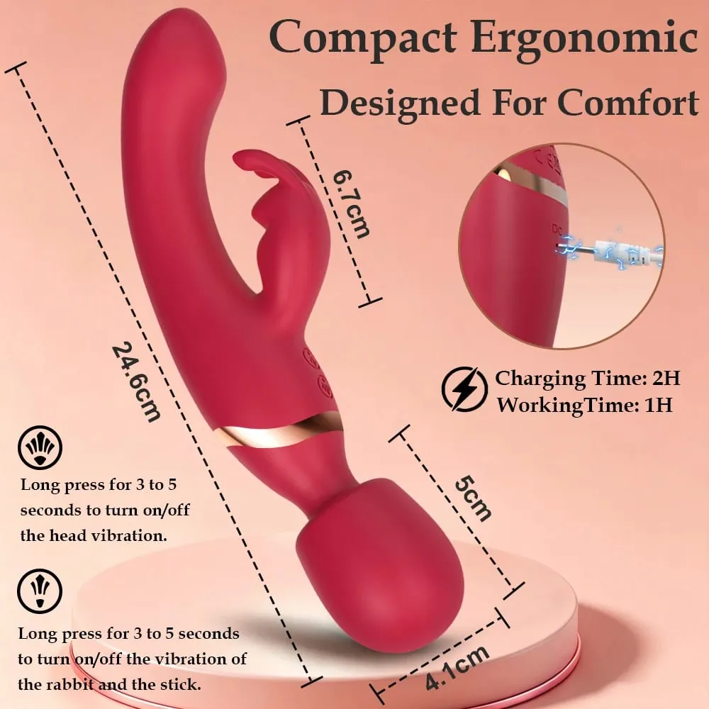 3 IN 1 Rabbit Vibrator AV Sex Machine 10 Vibrating Modes Magic Wand Clit Stimulator G Spot Vagina Massager Sex Toy For Couples