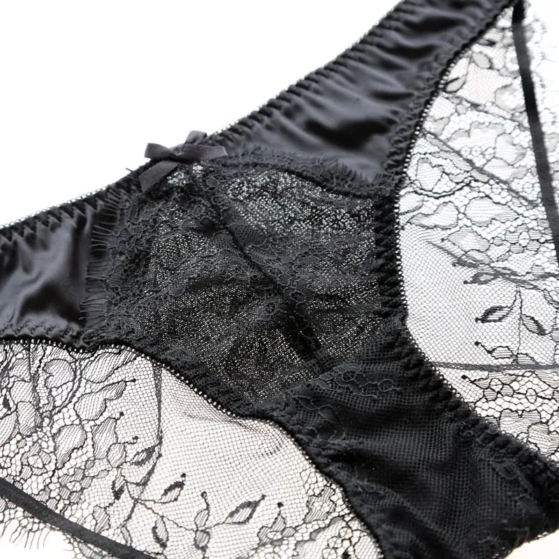 style thin cup cotton young ladies underwear lash transparent sexy women summer bra set lace female lingerie plus size