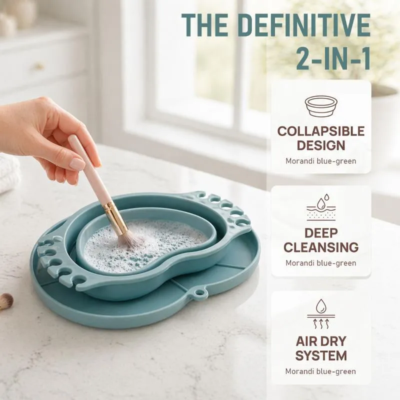 Seau de lavage pliable en Silicone, sans BPA, facile à nettoyer, pour pinceaux, pinceaux de maquillage, usage artistique en voyage à domicile
