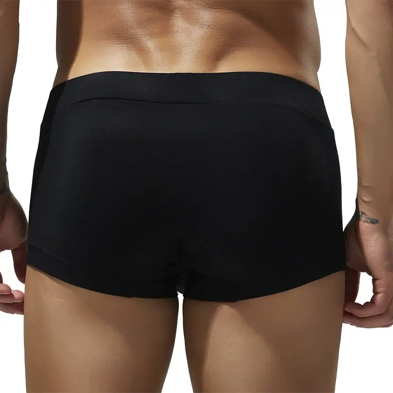 Men's solid color flat underwear, comfortable and breathable, high elasticity flat cut shorts