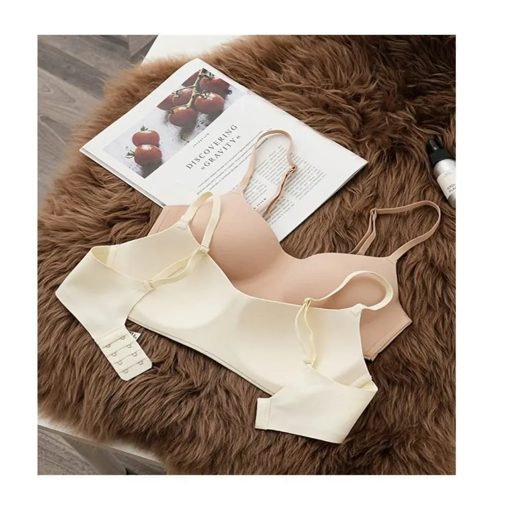 Comfortable Soft Comfort Wireless Bra Breathable Fabric Thin Cup Push Up Bra Non-Wire Elastic Seamless Bra Lingerie Beauty