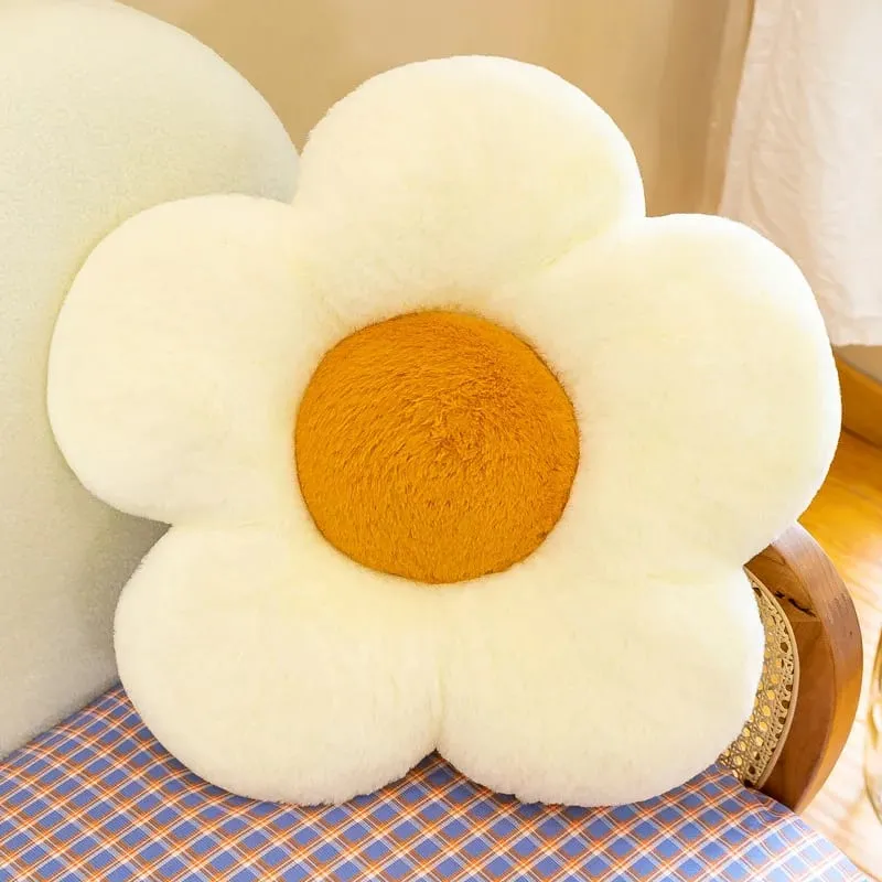 Generic Flower Shaped Plush Seat Cushion Soft Memory Cotton Round Pillow For Chair Bedroom Window Sofa Home Decor