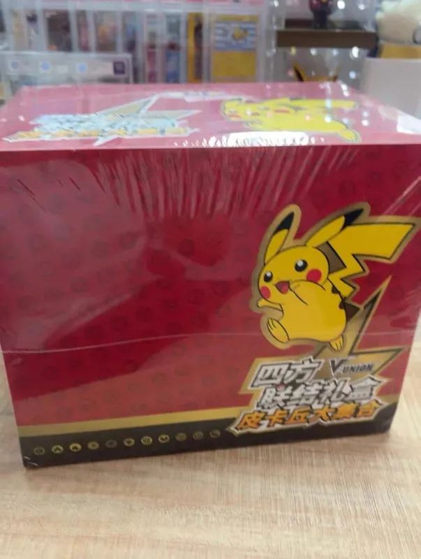 Pokemon karty Originální obchodování PTCG Cartoon Quartet Coupling V-UNION Dárková krabička Pikachu Big Gather Moru Baker Mew-two PTCG