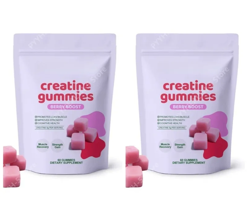 Creatine Gummies Chewable Gummy Supplement for Daily Support Serving 3 Gummies Total 60 Gummies