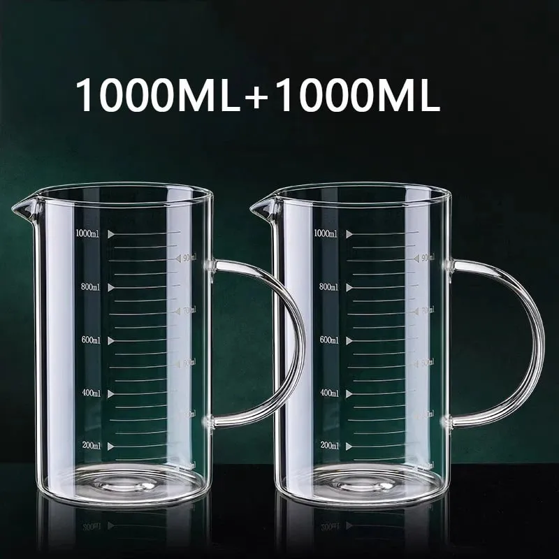 1/2pcs Glass Measuring Cup With Handle Heat-resistant Laboratory Beaker Kitchen Milk Coffe Measuring Mug 250/350/500/1000ml — image 19