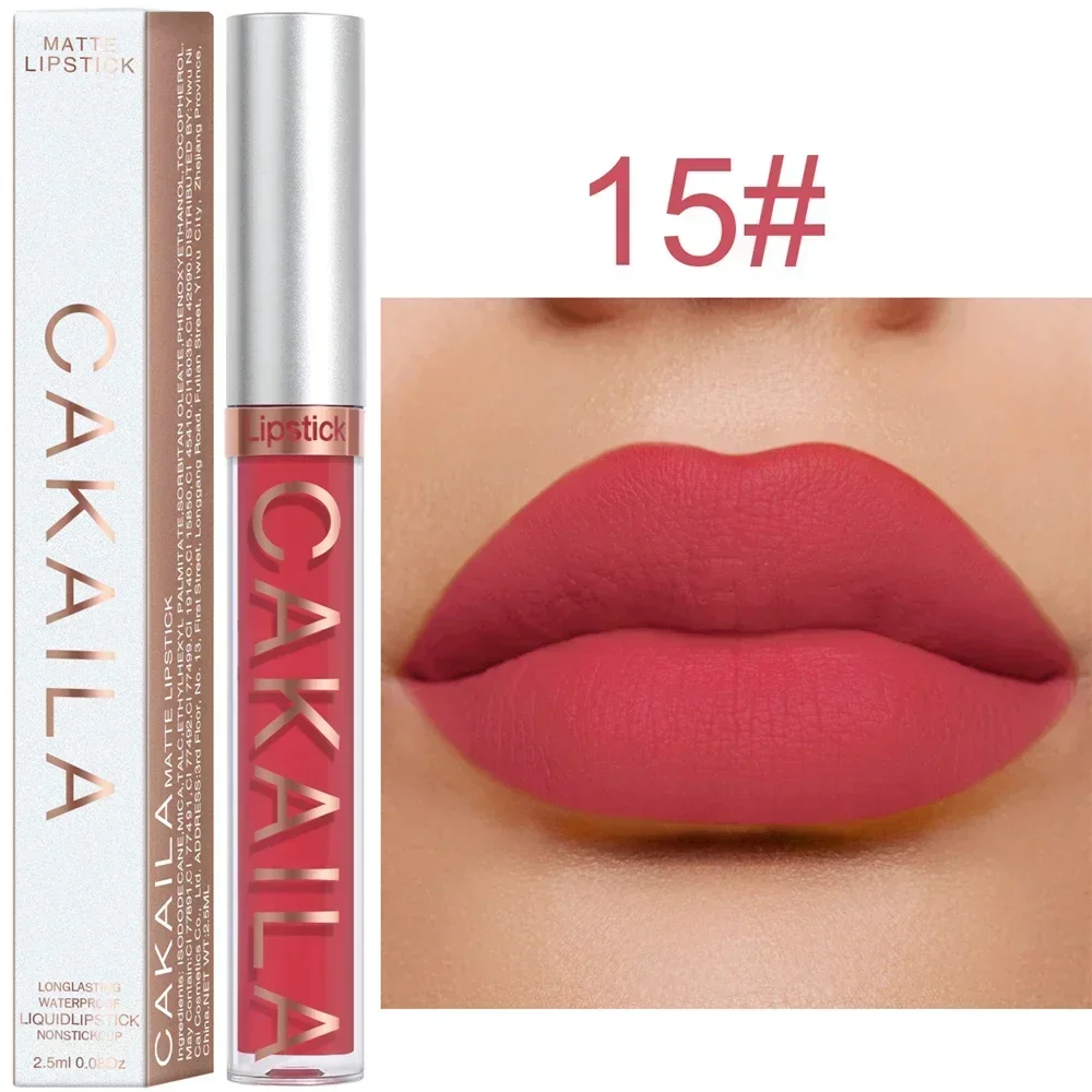 Batom líquido fosco de veludo, longa duração, sedoso e suave, não é fácil de desbotar, brilho labial, maquiagem sexy para mulheres, matiz labial