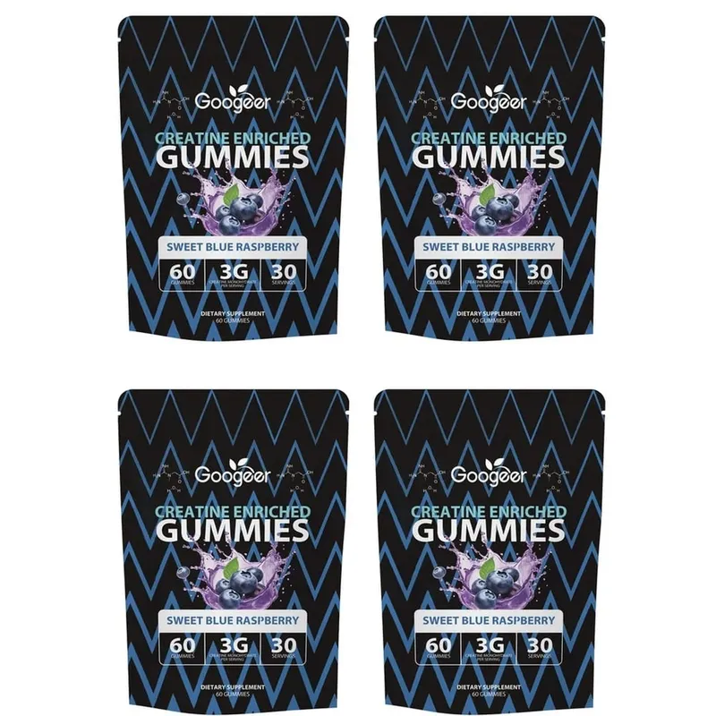 Creatine Monohydrate Gummies for Strength Support During Training Post-Workout Recovery Support Blue Raspberry 60 Gummies