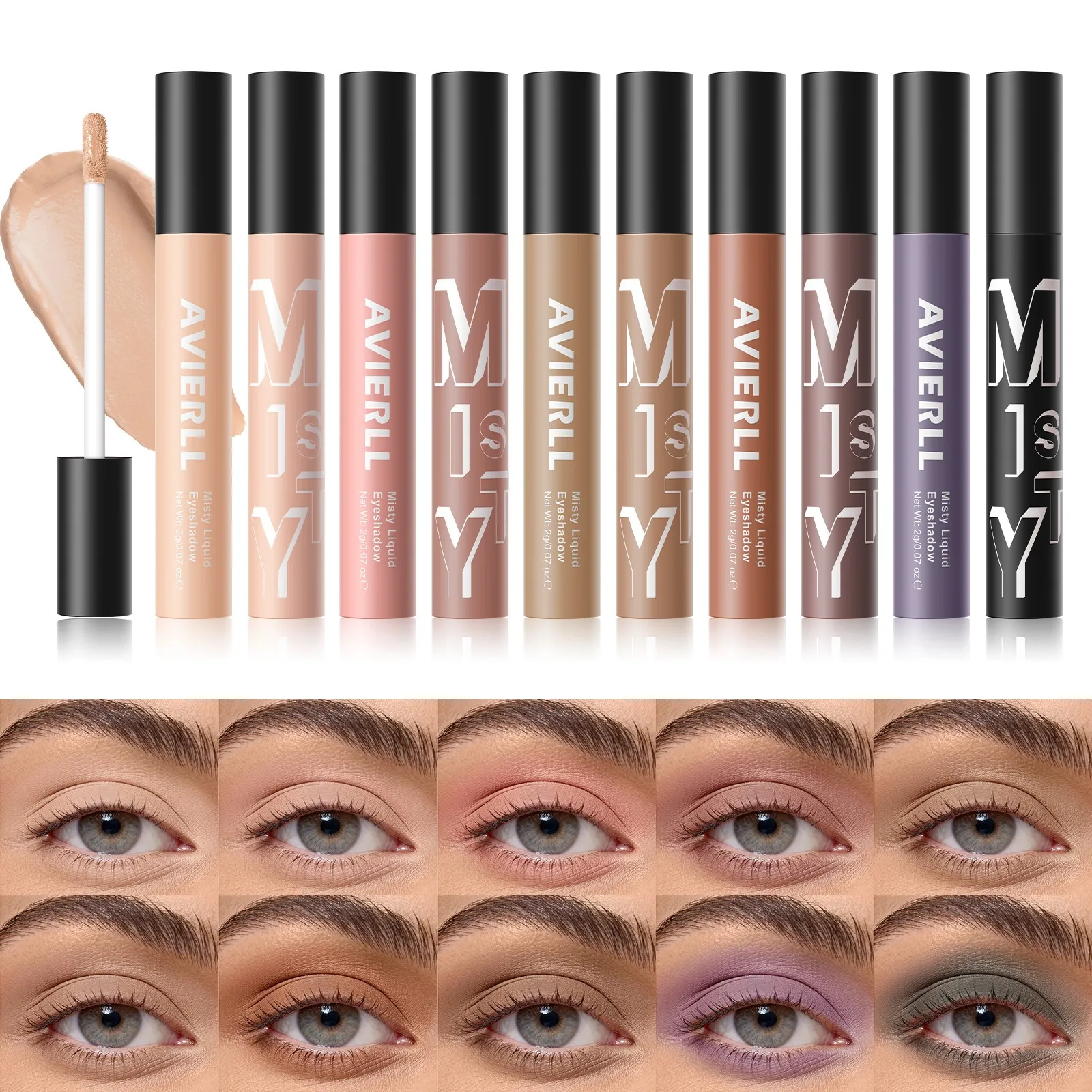 10 Colors Matte Nude Eye Bronzer Liquid Eyeshadow Waterproof Long Lasting Eye Shdaow Natural Cheek Contour Woman Makeup Cosmetic — image 4