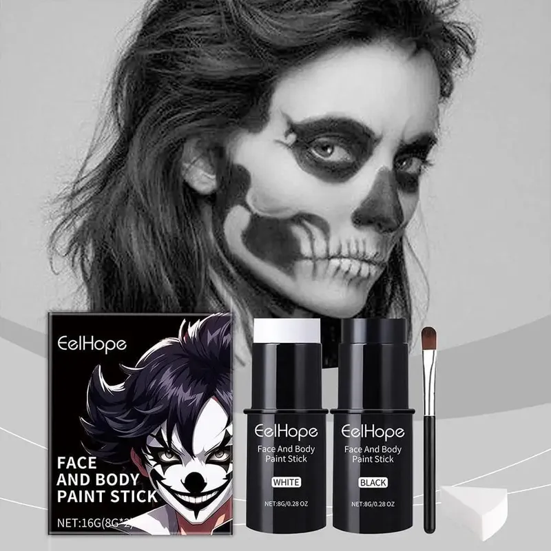 Cover Foundation Clown Kleurrijke Langdurige Waterdichte Halloween Feestelijke Make-up Accessoires Set Zwart Wit Gezicht Body Paint Kit