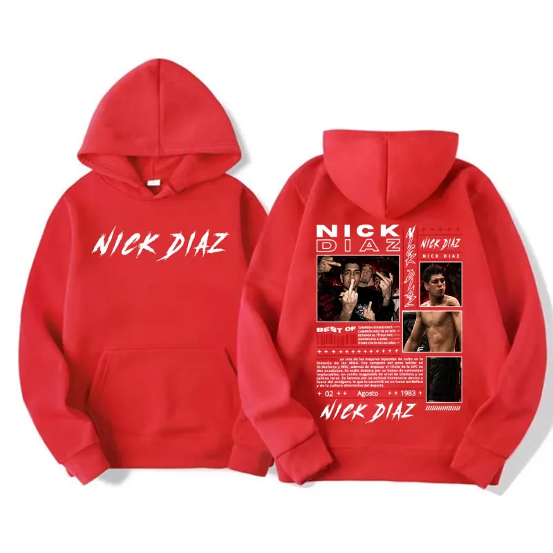 Limited Nick Diaz Retro 90s Style Graphic Hoodies Men's Gothic Violence Aesthetic Sweatshirt Fleece Casual Long Sleeve Pullovers — image 12