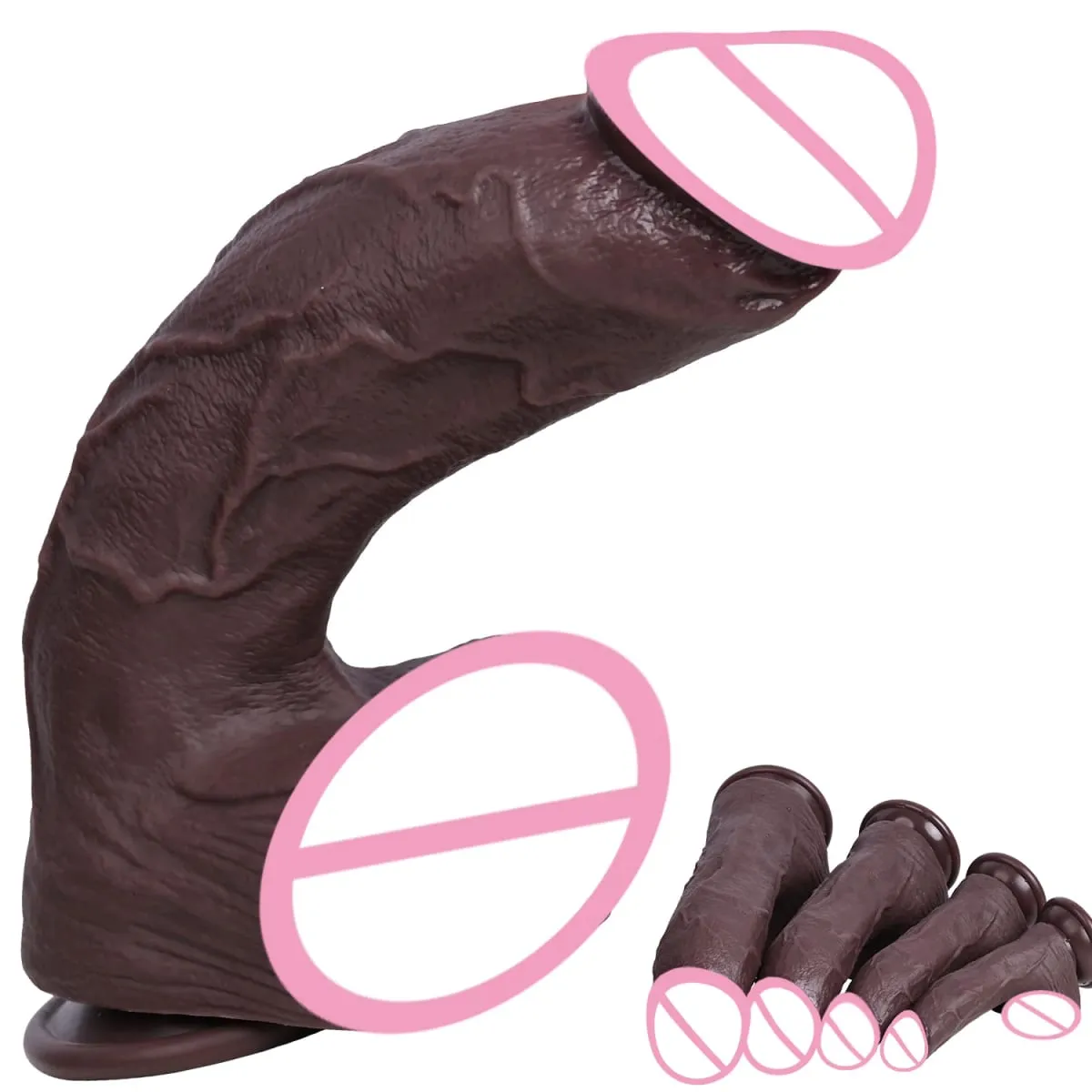 Huge Realistic Dildo Double Layer Silicone Penis Soft Big Cock 2 Colors 4 Sizes For Women Masturbation Sex Toys Adult supplies — image 1