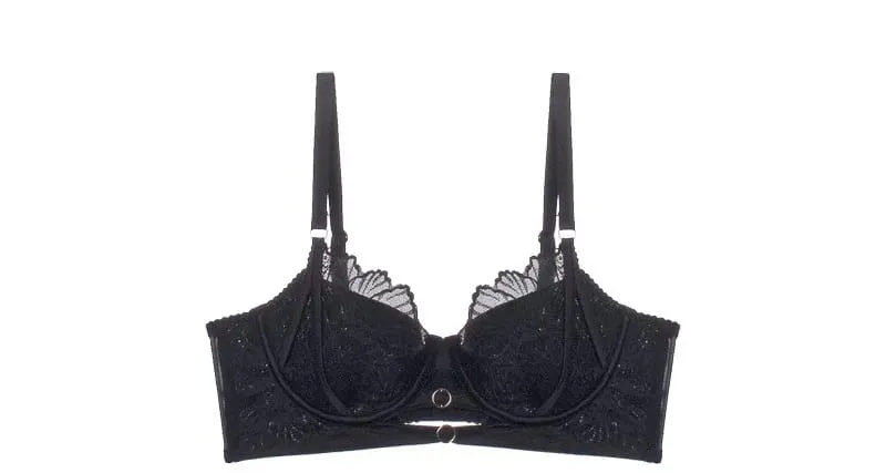 อะนิเมะลูกไม้ชุด Push Up Underwire ญี่ปุ่น Kawaii Hollowed Bralette หน้าอกขนาดเล็กเซ็กซี่ Sheer บางถ้วย Pure Girlish ชุดชั้นในชุด