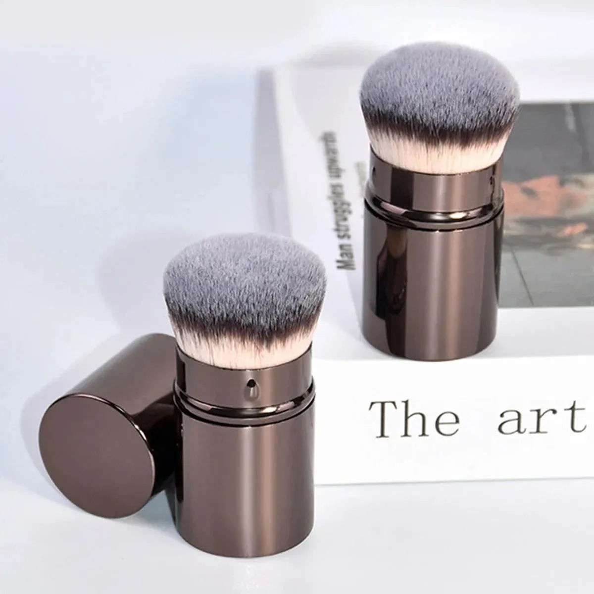 1pc Retractable Blush Brush Kabuki Foundation Brush Soft Fluffy Powder Contour Makeup Brushes Portable Makeup Tools — image 6
