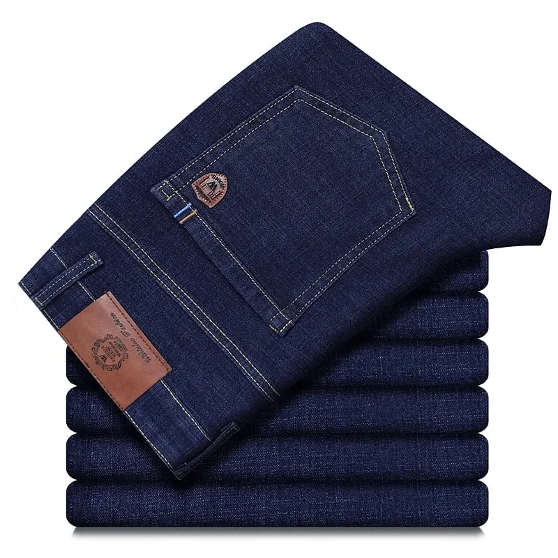 2026 Y2k Clothes Pantalon Homme Stretch Business Four Seasons Blue Regular Fit Straight Jeans — image 10