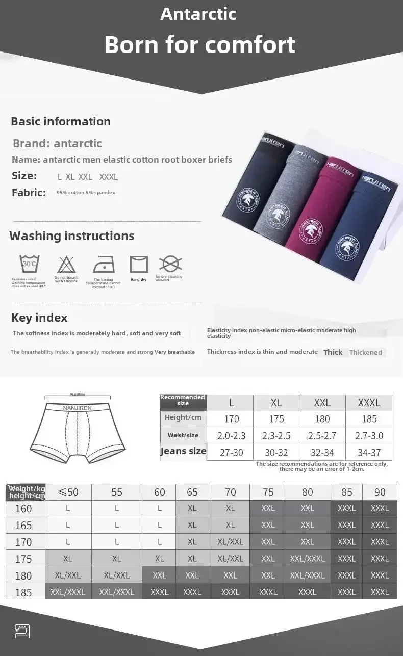 4 Pack Men's Plus Size Boxer Shorts Cotton Anti-Chafe Underwear Big & Tall Breathable Loose Fit Elastic Waistband Boxers