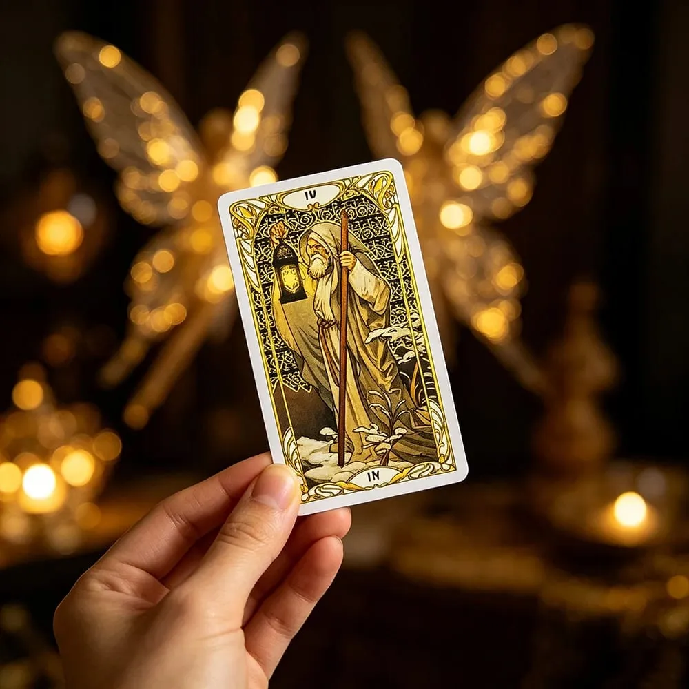 Golden Art Nouveau Tarot Cards Deck 78 Tarot Cards Meditation Divination Cards Game Board Games for Beginners & Collectors