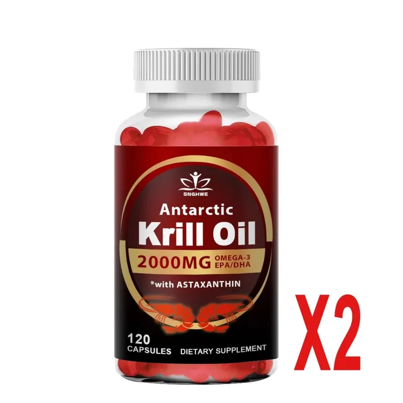 2000 mg d'huile de krill phospholipides oméga-3 EPA et DHA phospholipides et astaxanthine pour le régime de soutien immunitaire et cardiaque des articulations cérébrales — image 10