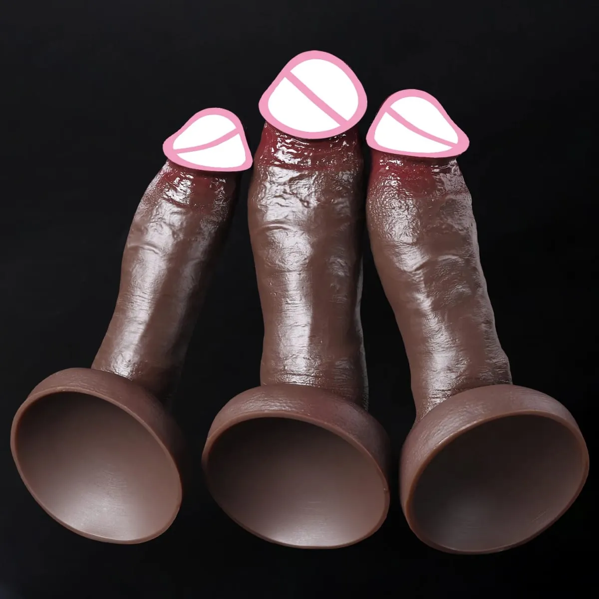 Levné Soft Skin Feel Realistic Husté dildo Gay masturbátory Silikon Dick Velká přísavka Penis Anální kolík Sexuální hračka pro muže Ženy — image 5