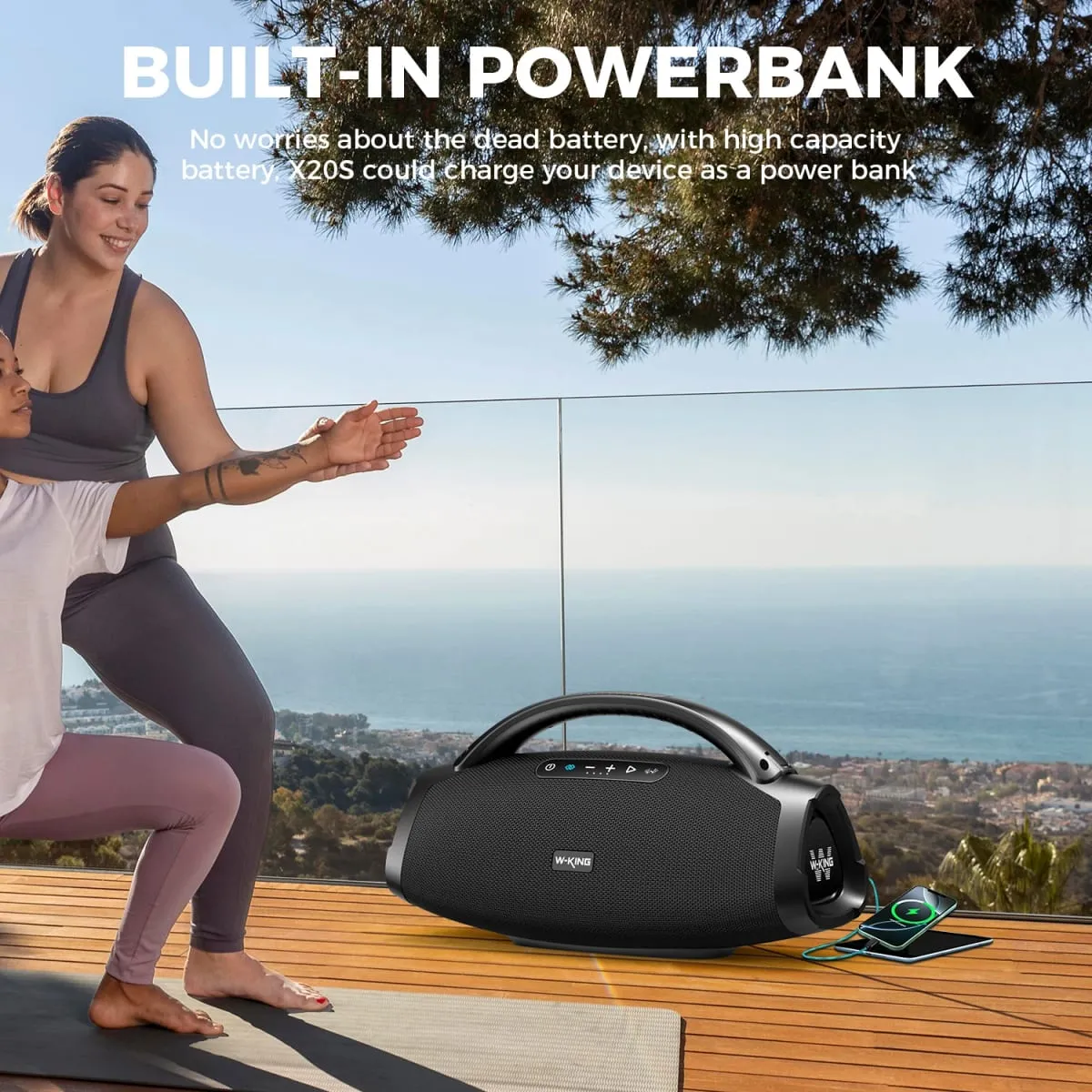 X20S Bluetooth Speaker W/Strap140W RMS Massive Bass Party Boombox IPX7 Waterproof Speaker Loud Outdoor Portable Sound Box