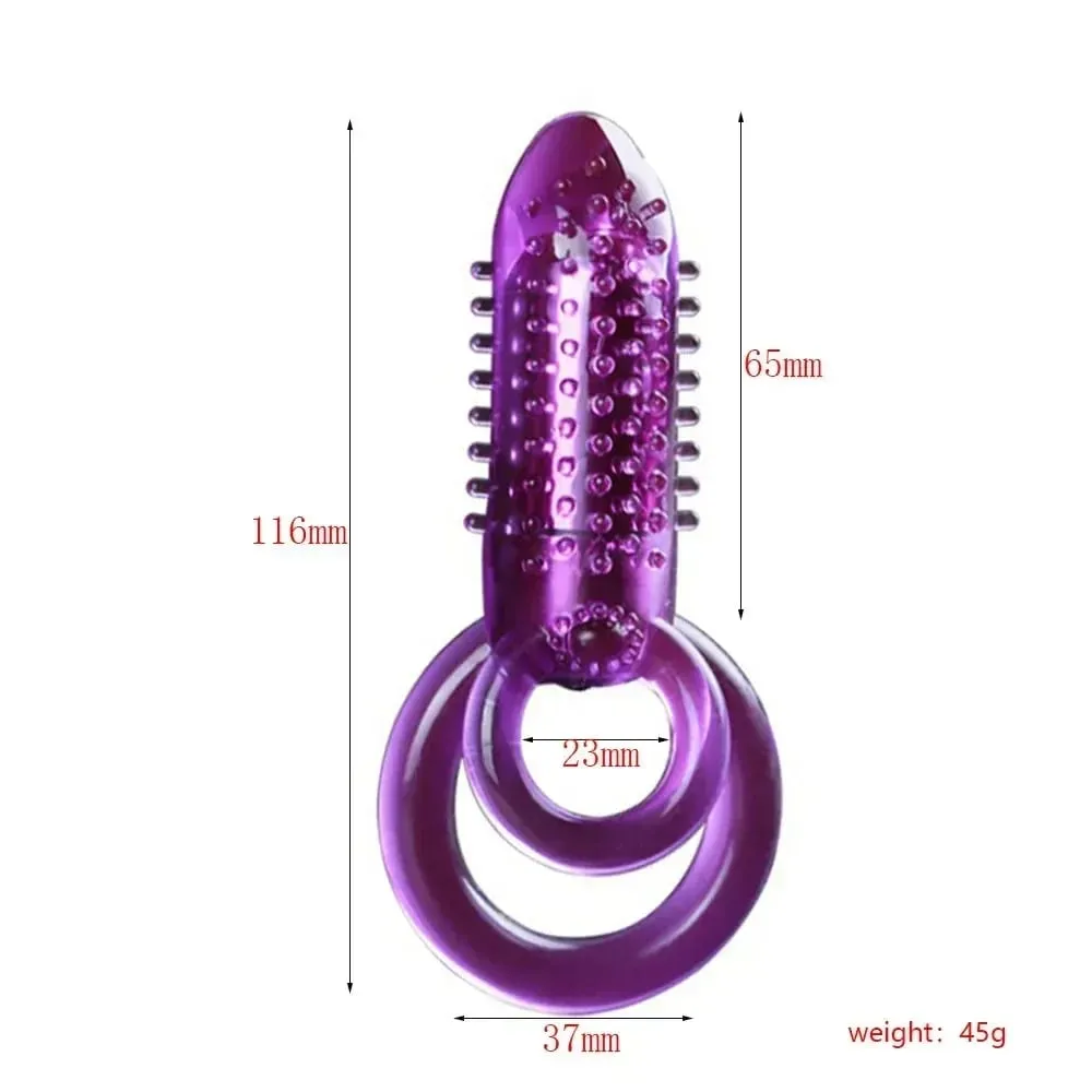 Vibrating Cock Ring na May Dila Clitoral Stimulator Nakataas Nodules Anal Beads Para sa Mag-asawang Naglalaro ng Pang-adultong Sex Toys Penis Ring Naisusuot