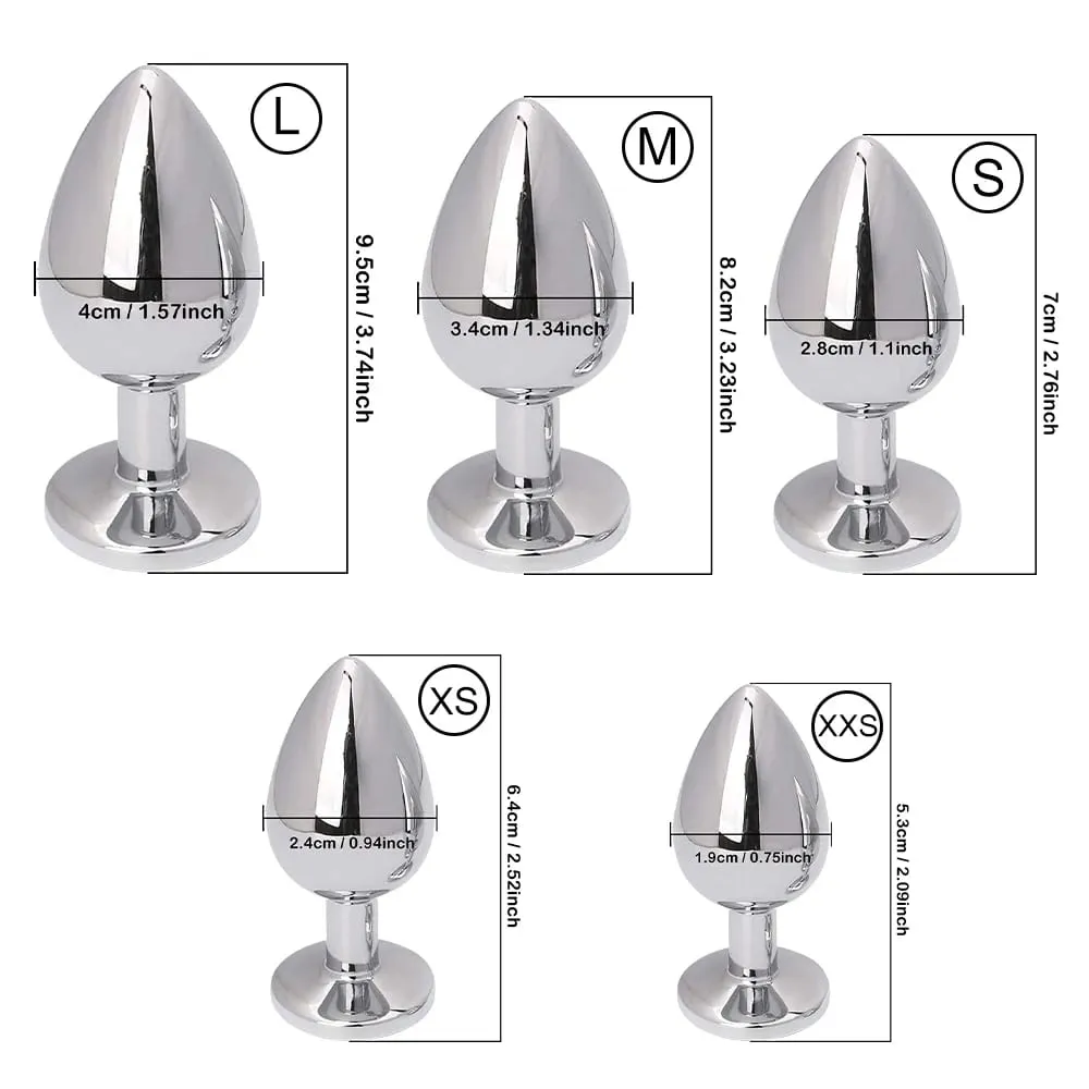Luxury Metal Anal Plug Set Jewel Butt Trainer Kit Adult Toys for Men Women Couples Beginners Sex Gifts Large Medium Small Pink — image 3