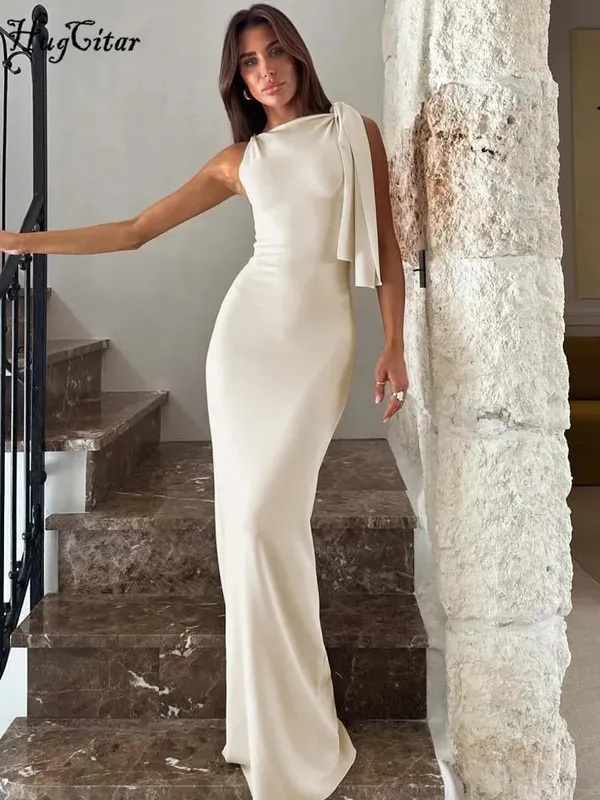 Hugcitar Fashion Solid O Neck Sleeveless