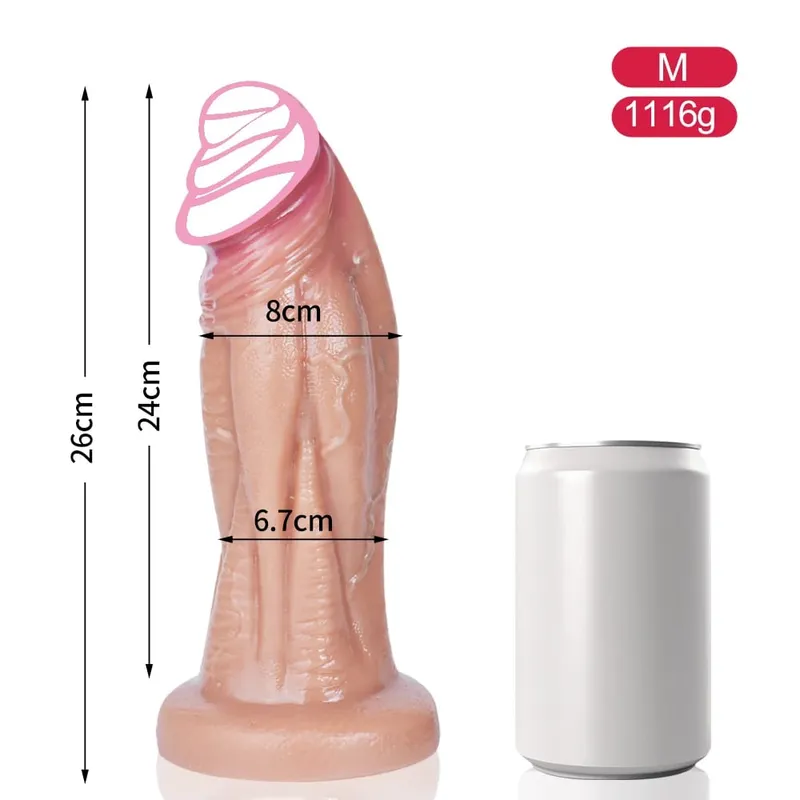 Velké měkké dildo Super měkký silikonový velký penis s přísavkou Flexibilní sexuální hračky s bodem G Pro ženy muži Lesbičky — image 12
