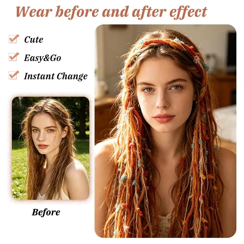 Synthetic Plush Maillard Colored Long Tassel Headband Bohemian Hair Accessory Suitable for Women's Parties — image 6