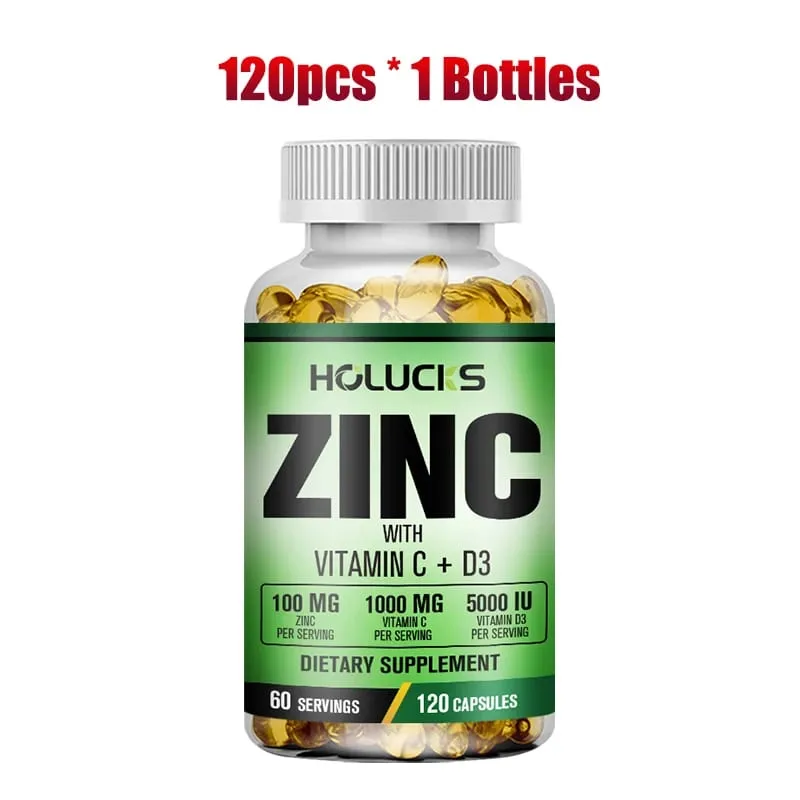 Buy 2 Get 2 Free! Zinc Capsules Support Strong Immunity & Overall Vitality Respiratory Health & Strong Bones Antioxidant