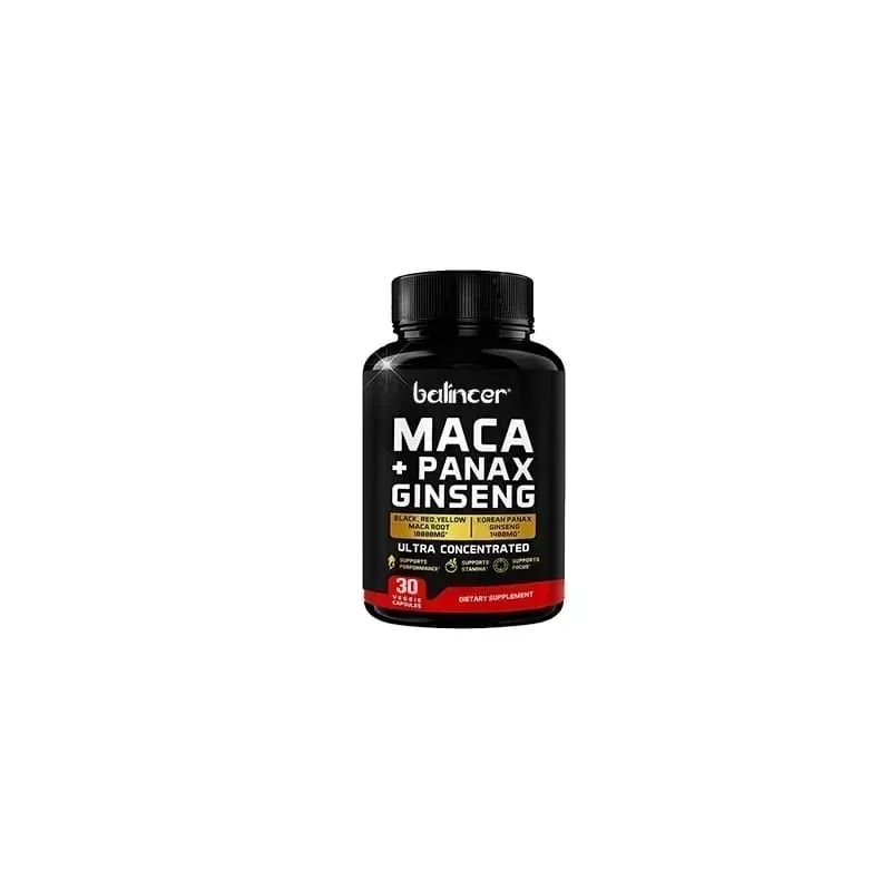 Maca & Ginseng Capsules 10000mg (Yellow+Red+Black) Extract Strength Endurance Muscle Mass Energy & Muscle Support