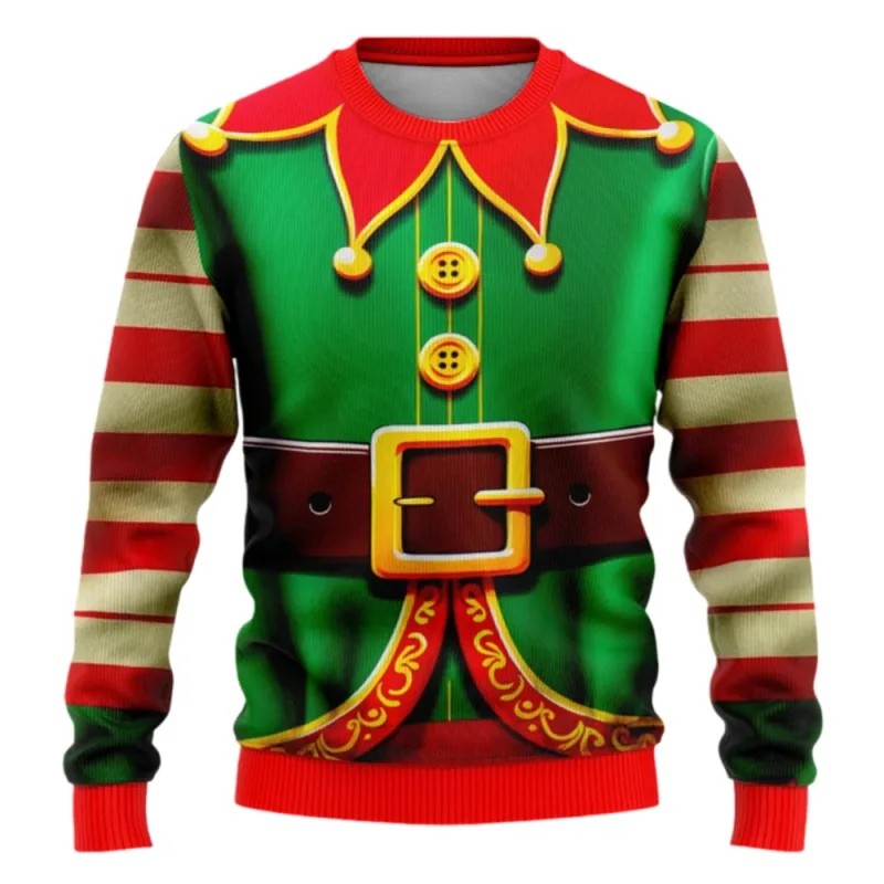 Funny Christmas Sweater Men Women Pullover Xmas Sweatshirt Ugly Graphic Y2k Sweatshirts for Holiday Party Loose Men's Clothing — image 10