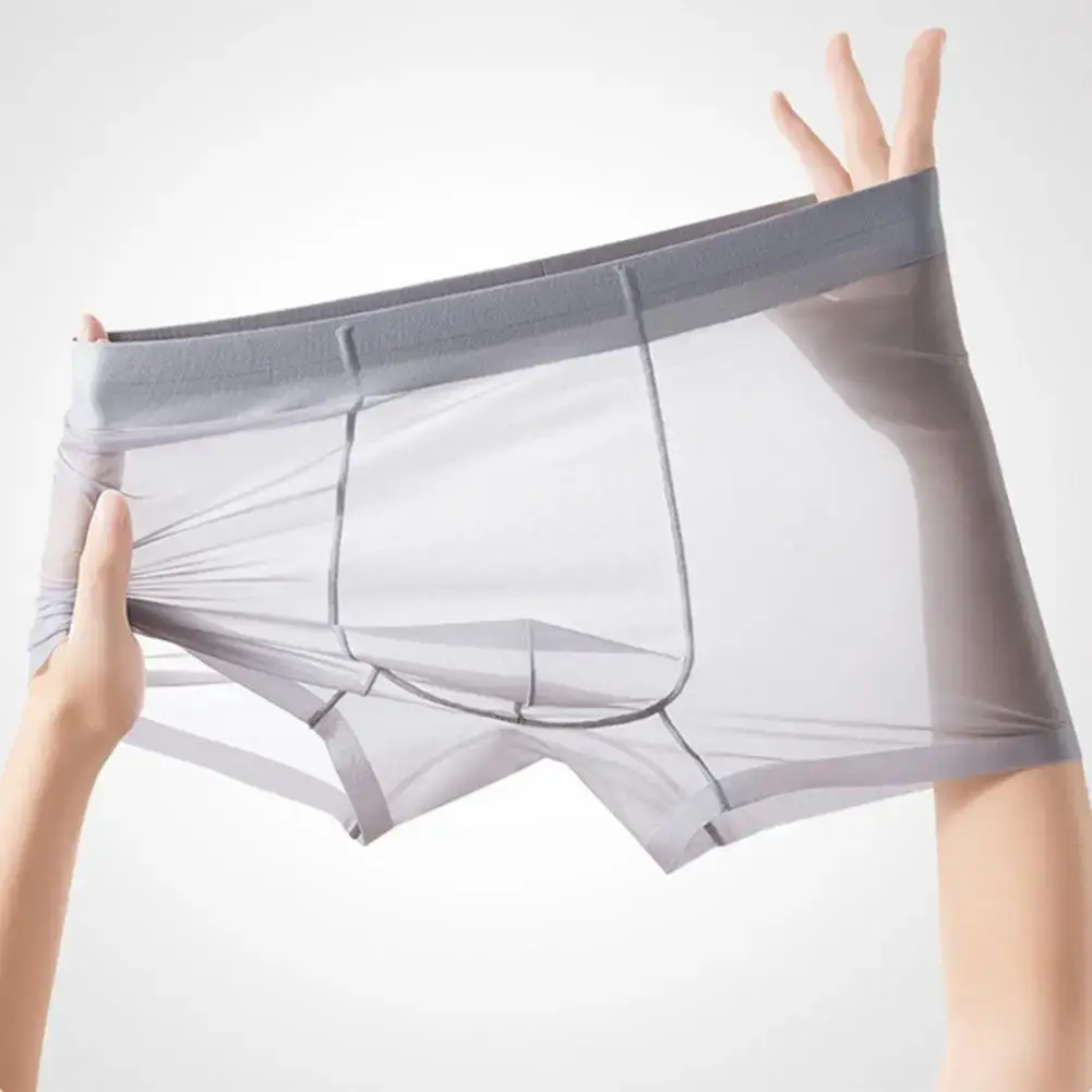Män Boxer Transparent Lättvikts Underkläder Elastisk U-Konvex Tunn Perspektiv Shorts Sömlösa Trosor — image 6