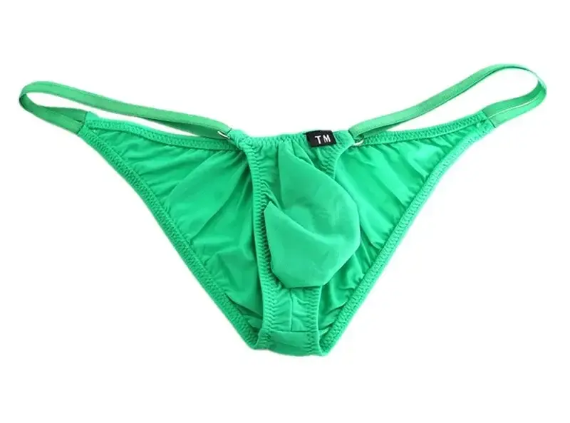 Men Adjustable Metal O-Ring Double Thin Strap Bikini Briefs Low Rise Silky Ice Silk 3D U Convex Pouch Sexy Male Underwear — image 19