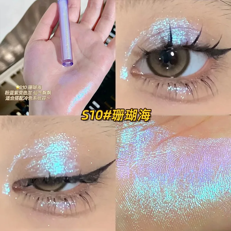 Glitter Chameleon Eye Makeup Multichrome Shimmer Eyeshadow Duochrome Stick Shine Chrome Highlighter Pen Party Luminous Cosmetics — image 5