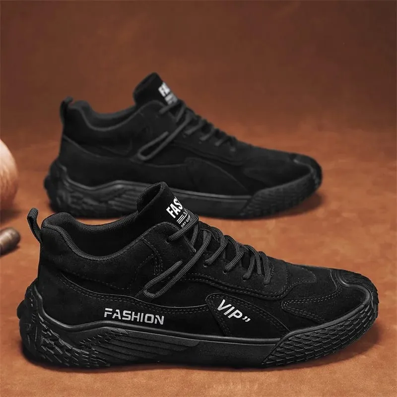 Spring New Men's Shoes Comfortable Casual Shoes Lightweight Trendy Versatile Solid Color Trendy Shoes Men's Sports Thick-Soled Sneakers — image 3