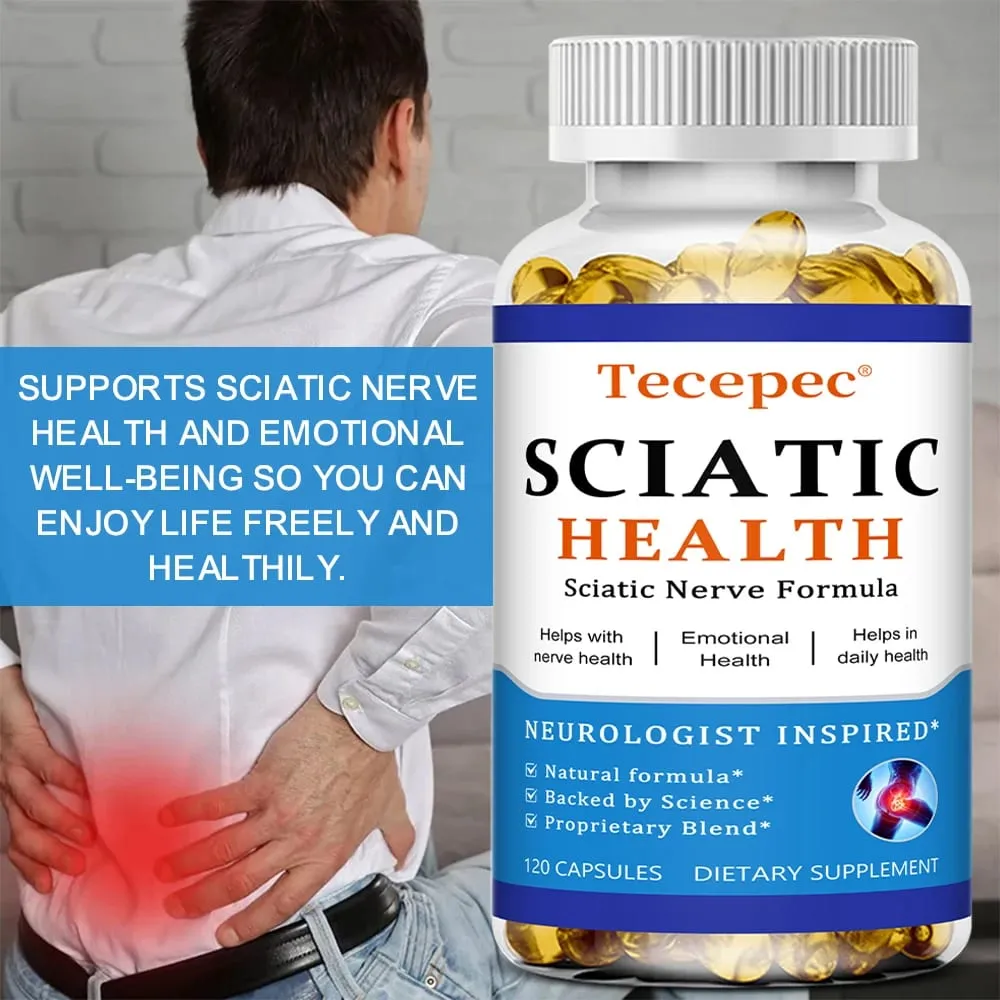 Relieve Sciatica Capsules - Relieve Pain Improve Flexibility Support Nerve and Joint Health Relax Muscles