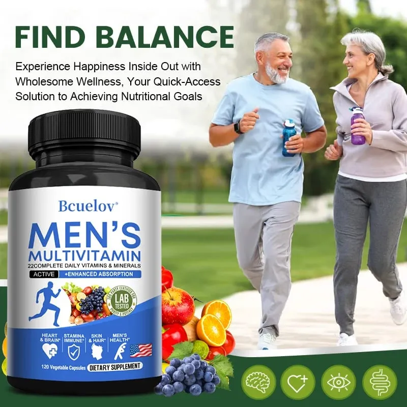 Tägliches Multivitamin für Männer – 22 Vitamine und Mineralien, veganes Nahrungsergänzungsmittel für Energie, Immunität, Verdauung, Haut und allgemeine Gesundheit — image 4