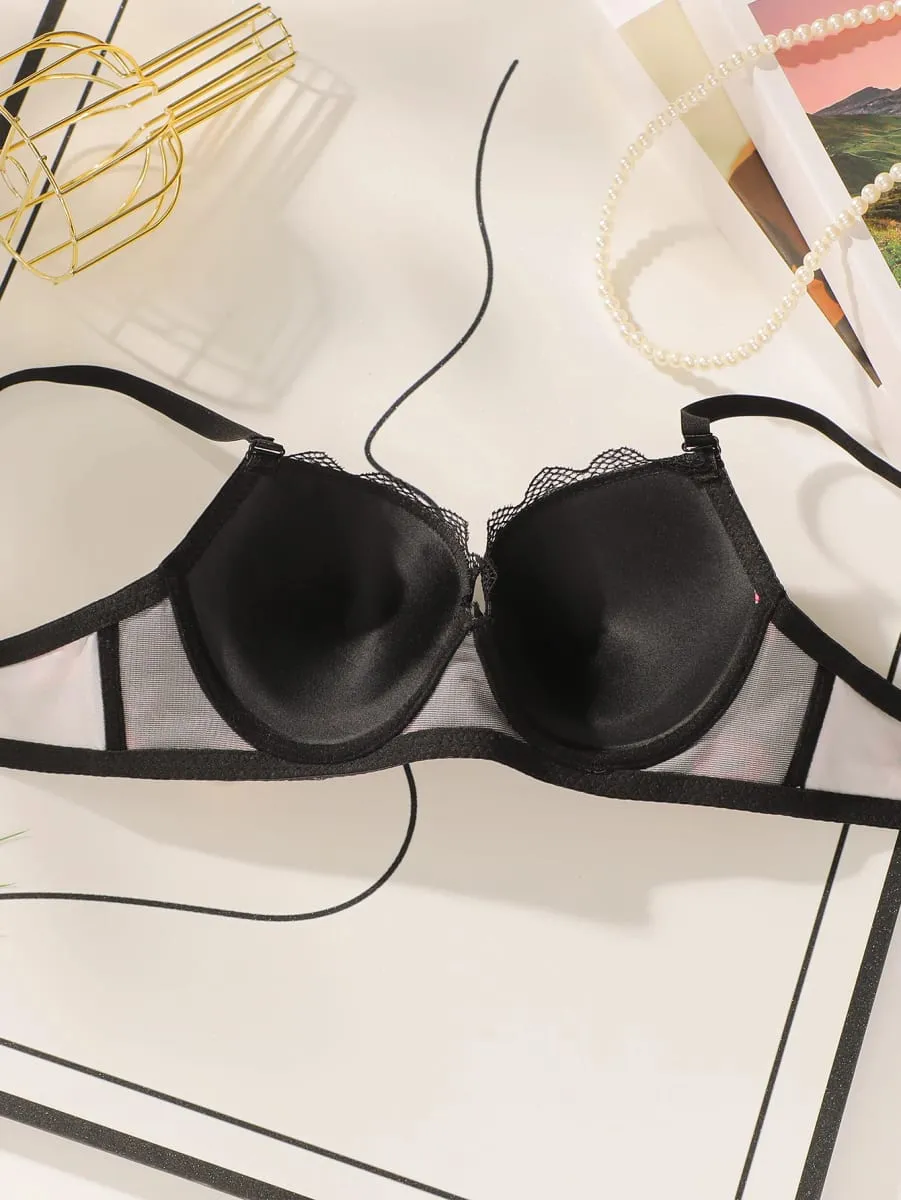 Women High Quality Printed Patchwork Lace Sexy Lingerie Set Push Up Underwire Bra And Panty Set For Ladies Comfort Fit S-XL — image 5